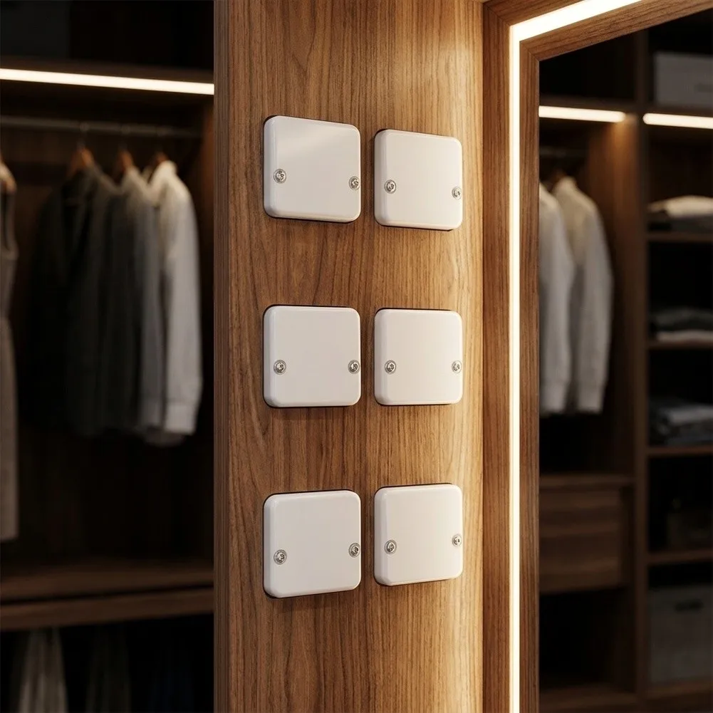 Touch-Activated Wardrobe Door Light Switch Set 6 Pack for Cabinet Lighting in Kitchens Closets and Pantries with Compact Design
