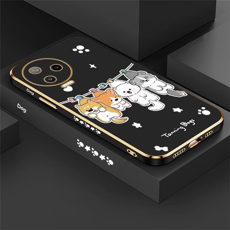Fashion Plating Soft Case For infinix Zero X Neo X Pro Ultra 5G 2023 30 4G 5G Shockproof Protective Cute Animals Dogs Cover