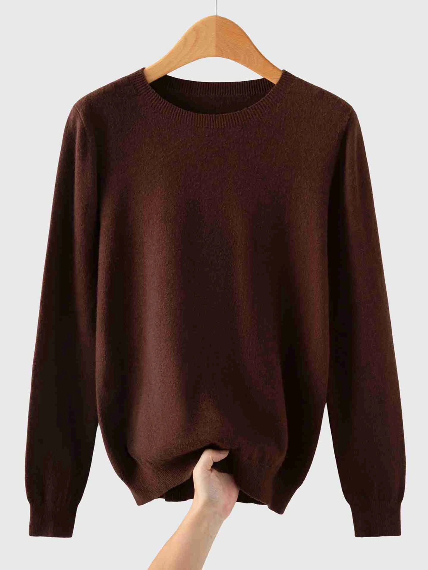 

Women's round Ne ort Knitted Sweater Soft Pure Color Loose Fit Base Layer irt Versatile Autumn Winter Slimming Top