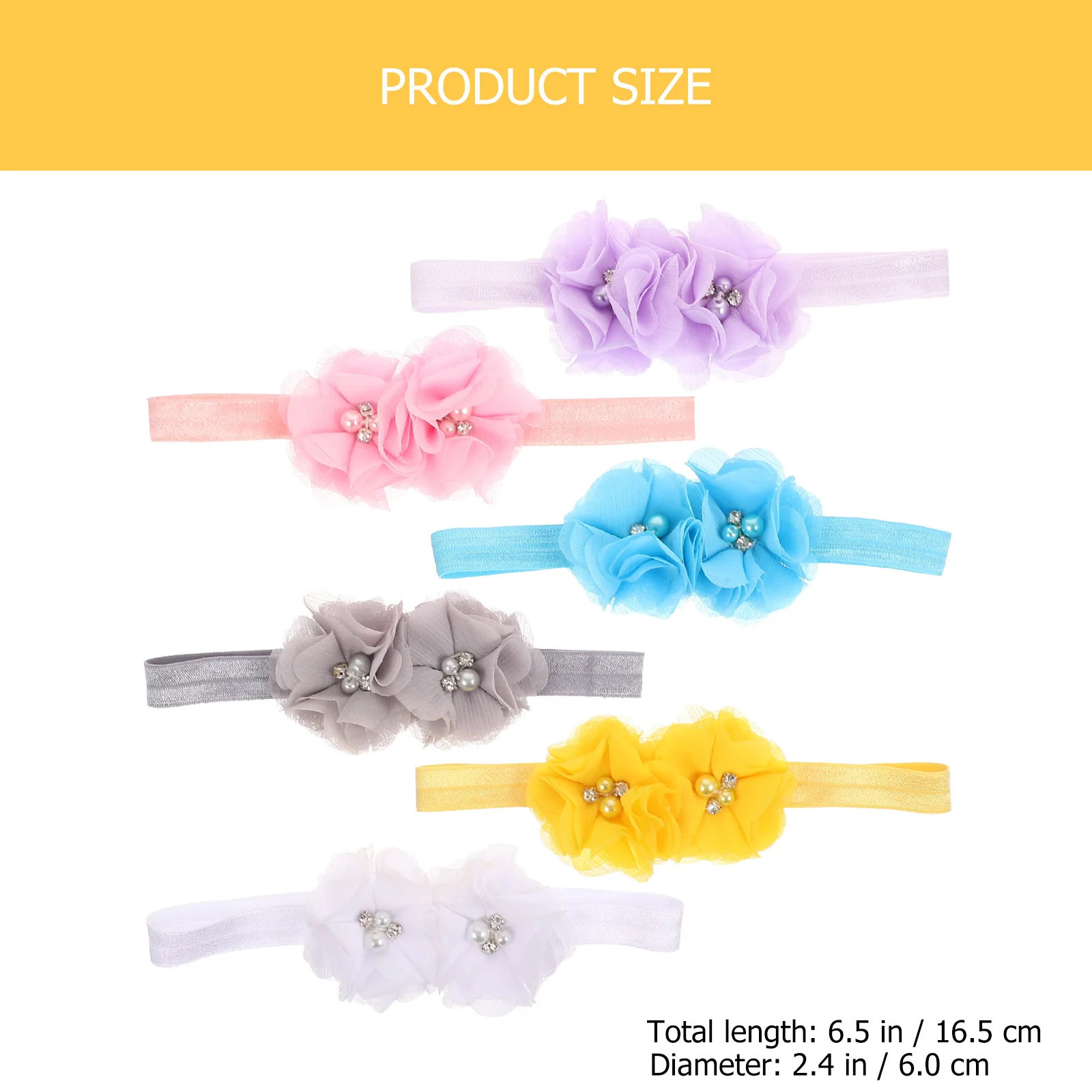 

6Pcs Baby Hair Bands Elastic Infant Headbands Flower Design Hair Accessories for Toddlers Photography Birthdays Toddler Headband