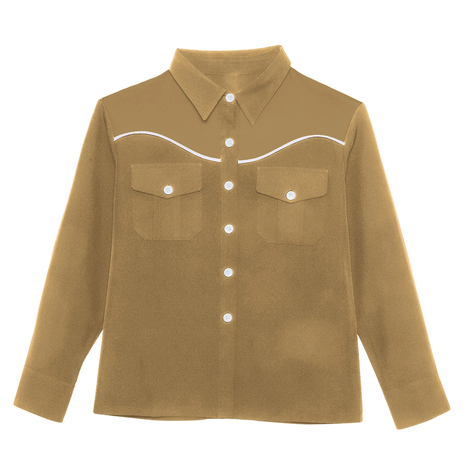 

Halloween Party Kids Boy Girl Western Shirt Long Sleeve Top for Casual Formal School Uniforms Daily Life Party Cowboy Outfits
