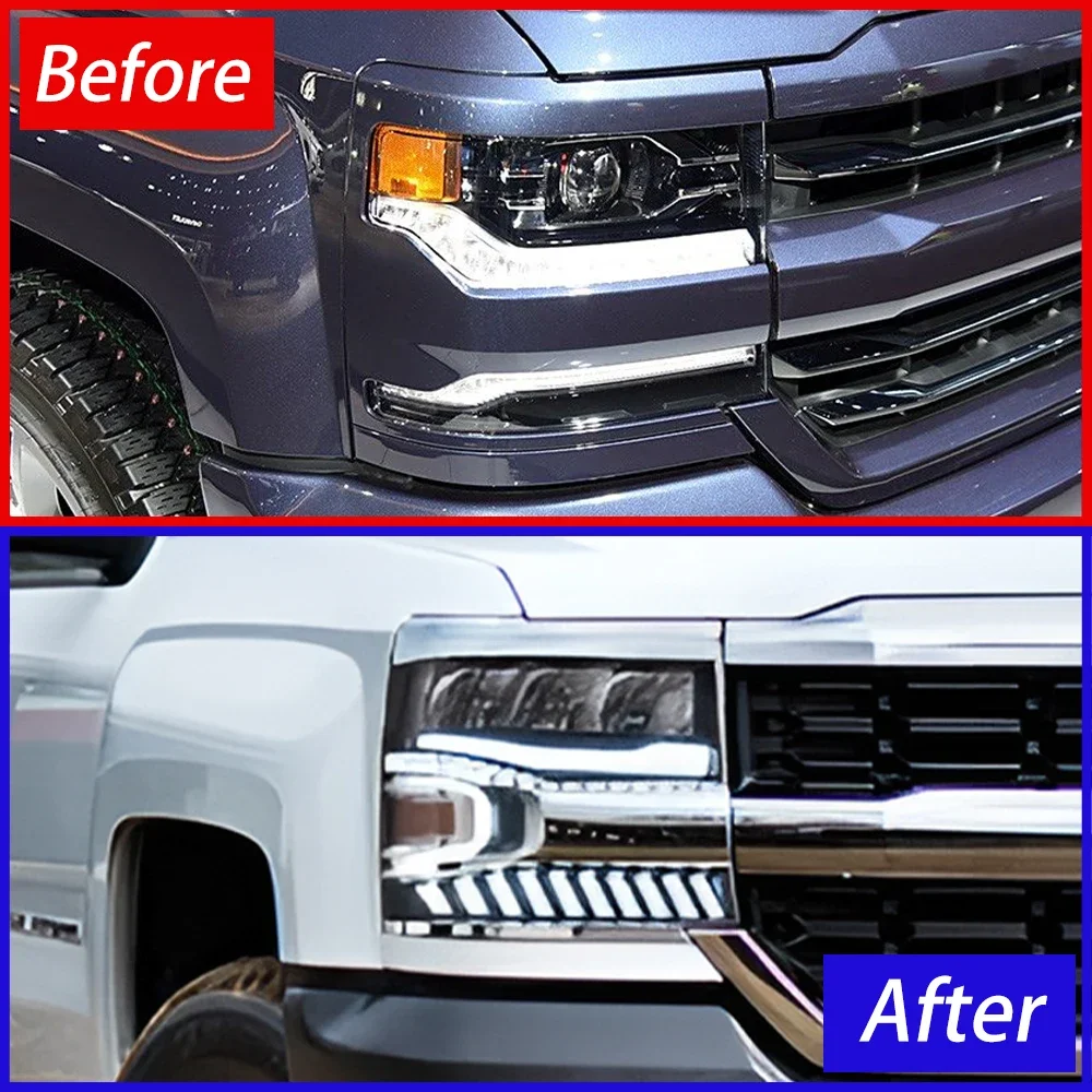 Auto Headlights For Chevrolet Silverado 2016-2018 LED Car Front Lamps Assembly Upgrade Dynamic Projector Lens Tool Accessories