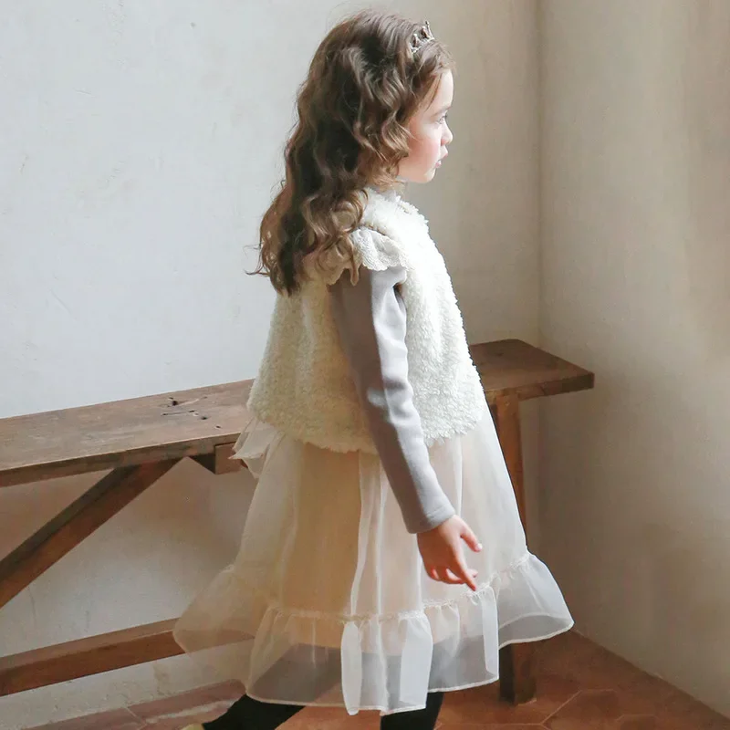 Winter Kids Girls Dress Toddlers Girl Lace Cute Thickened Princess Dress  Flower Girl Dresses