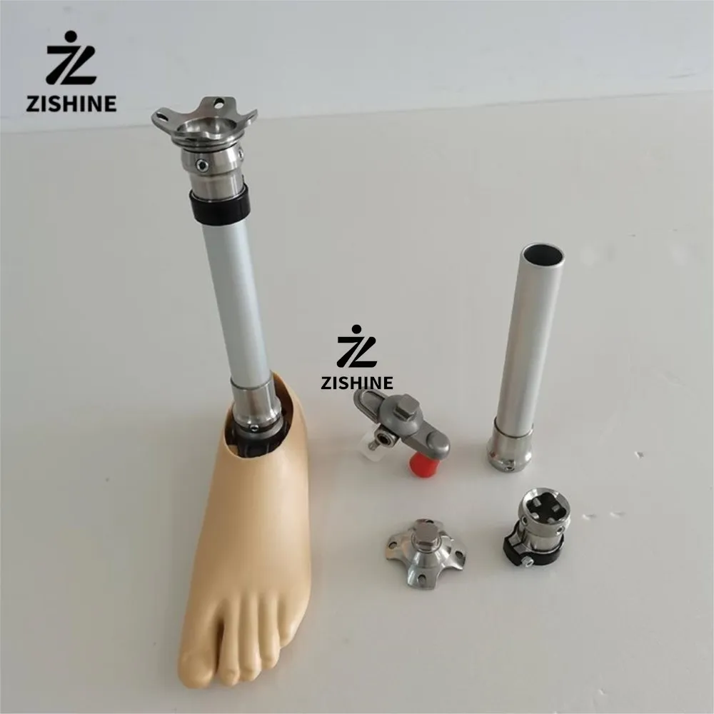 Prosthetic Leg Parts Kit Dual Hole Foot Dynamic Ankle Joint 22cm Pylon Aluminum Tube Clamp Receiver Pyramid Wrench Set
