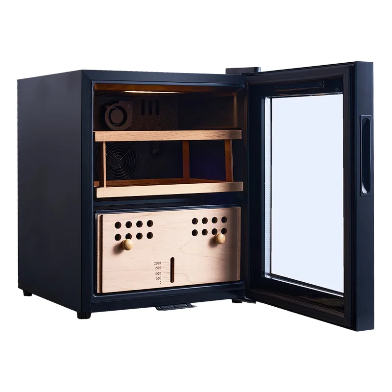 100-Cigar Humidor - Compressor Cooling Humidity Bug-Proof Wind-Cooled Home Office Bar Club