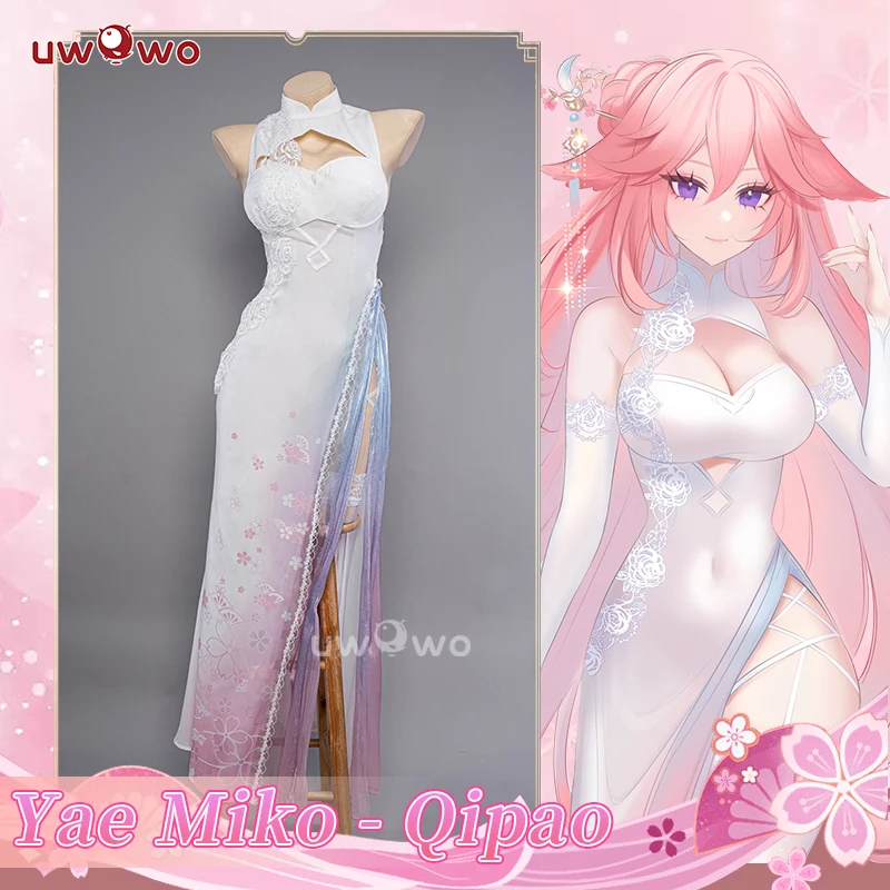 Último BATCH UWOWO Genshin Impact Fanart: Yae Miko Qipao Vestido estilo chinês fantasias cosplay