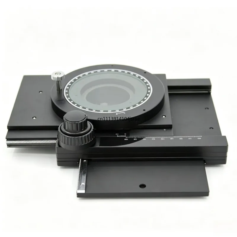 Precision XY Axis Rotatable Moving Working Stage, Microscope Rotating Stand Table for Video Stereo Microscope Inspection