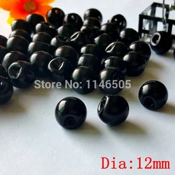 50pcs 8mm/10mm/12mm black side hole pearl Buttons mother imitation pearl button Sewing/Craft Accessories