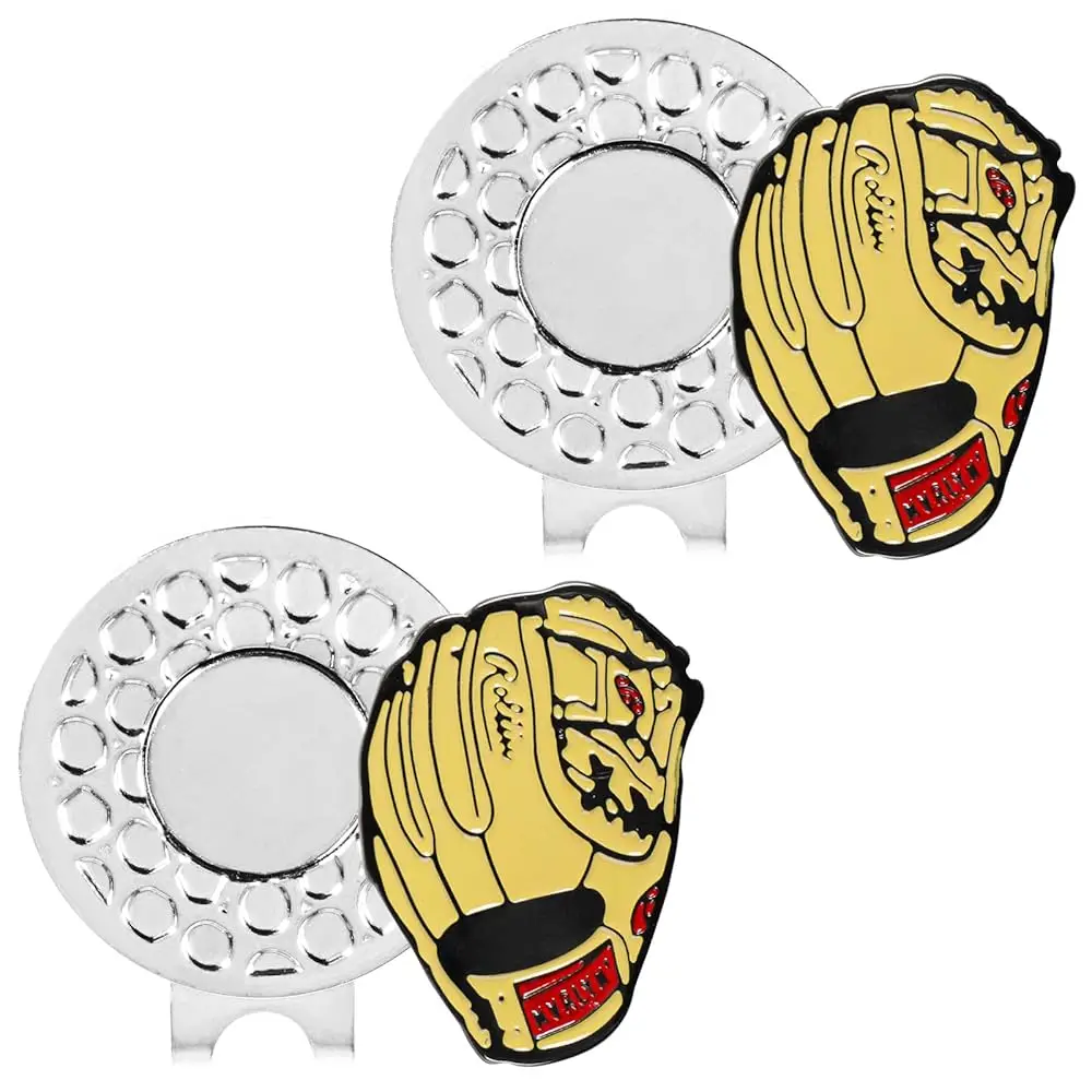 2-pack grappige golfbalmarkers met hoedclip, duurzaam, draagbaar, praktisch, accessoires voor golfputting green en golfbaanspel