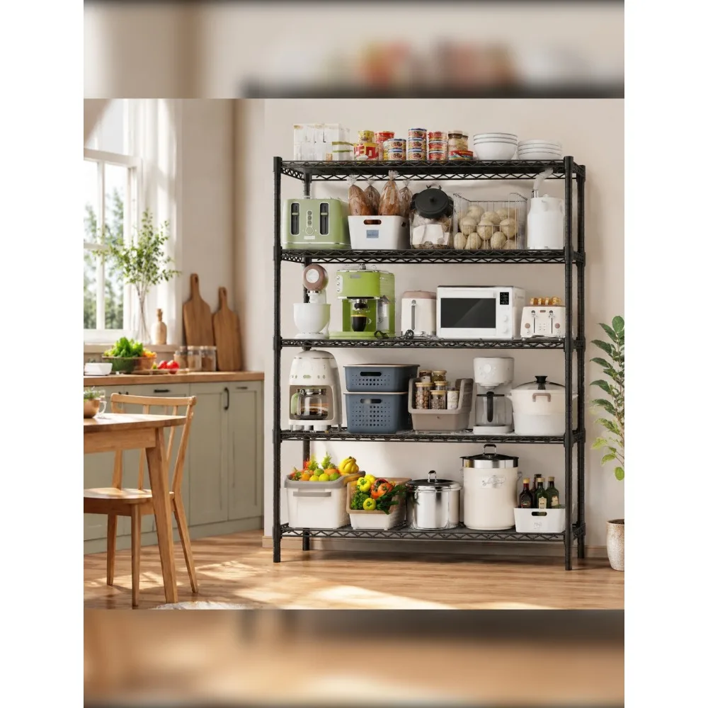 5-Tier Heavy Duty Wire Shelving Unit, 48