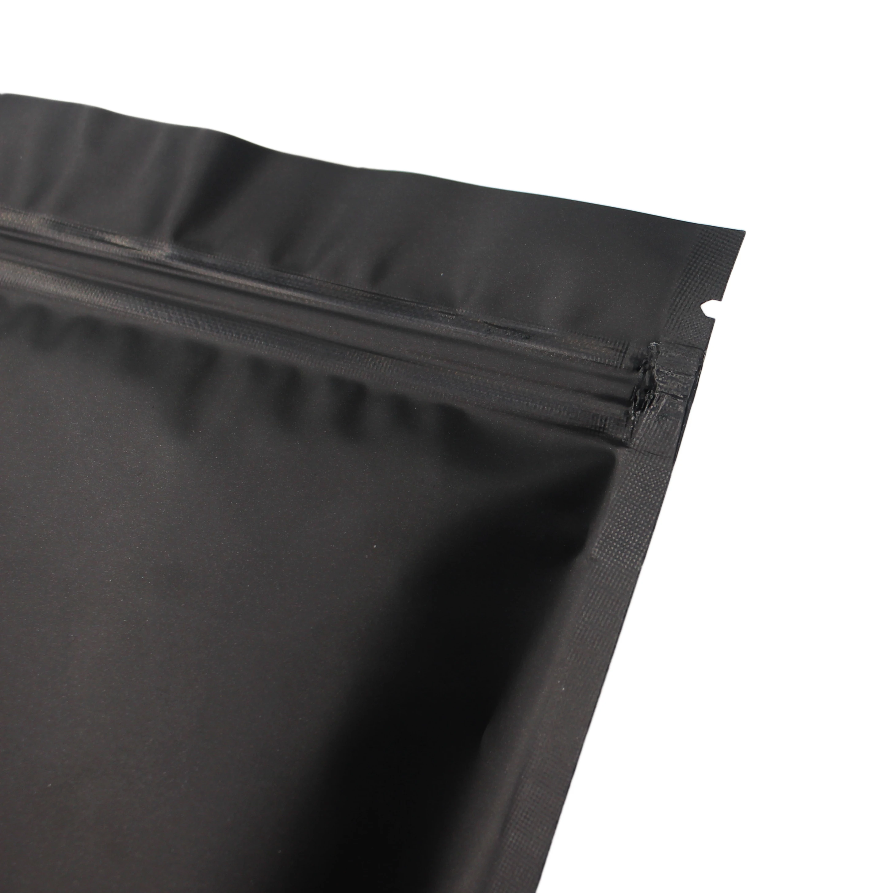 Pequena folha de alumínio Zip Lock Mylar Sacos, Smell Proof Bolsas planas, Resealable Coffee Herb Powder, Matte Black