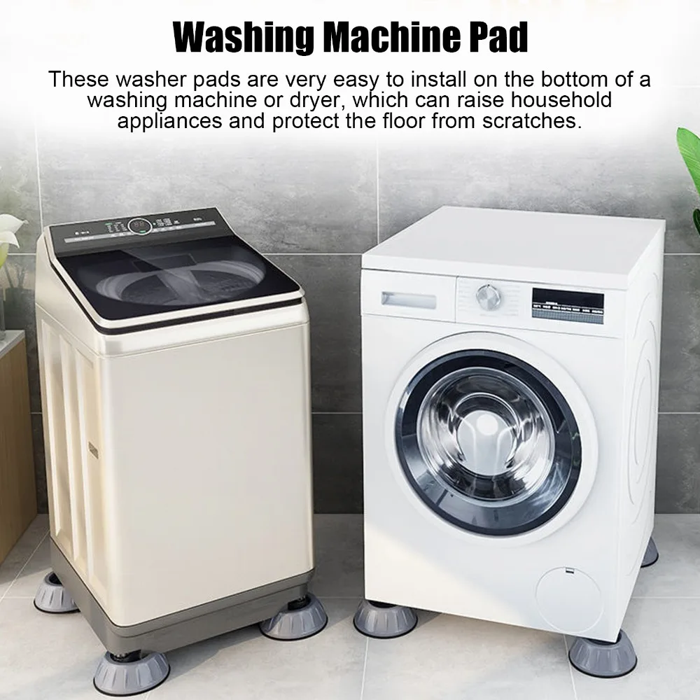 4pcs Accessories 8cm/9cm Furniture Pads Anti Skid Plastic Anti Vibration Pads Universal Washer Foot Cushion Refrigerator