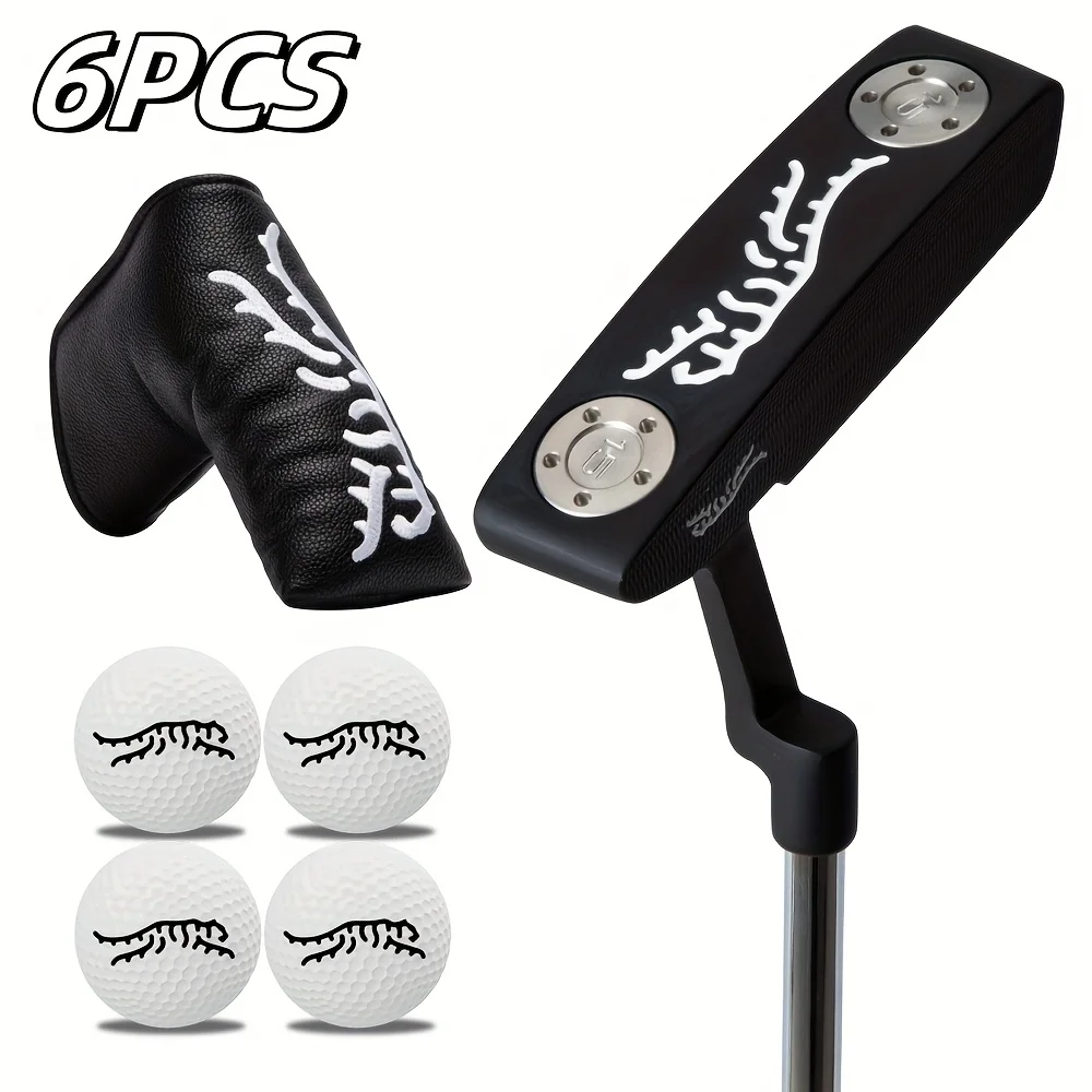 

1 fun black tiger golf putting rod, 32 33 34 35 36 inches, hooded golf club - improves ball speed and accuracy, detachable weigh
