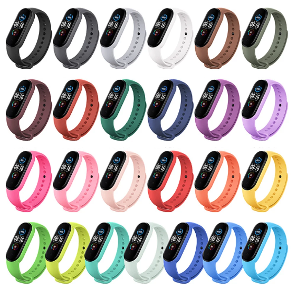 Pulseira de silicone para Xiaomi Mi Band, Pulseira de substituição, TPU Strap, Mi Band 6, 5, 4, 3