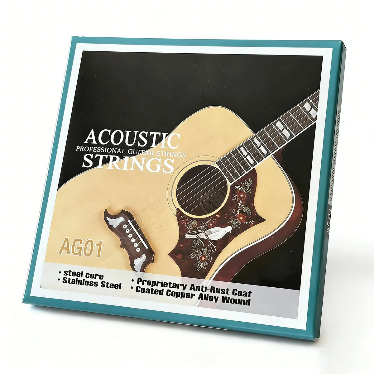 Miwayer 1/2 Set AG01 Acoustic Guitar Strings Set - Stainless Steel & Coated Copper Alloy, Anti-Rust, 010-047 Gauge, 6pcs/Set