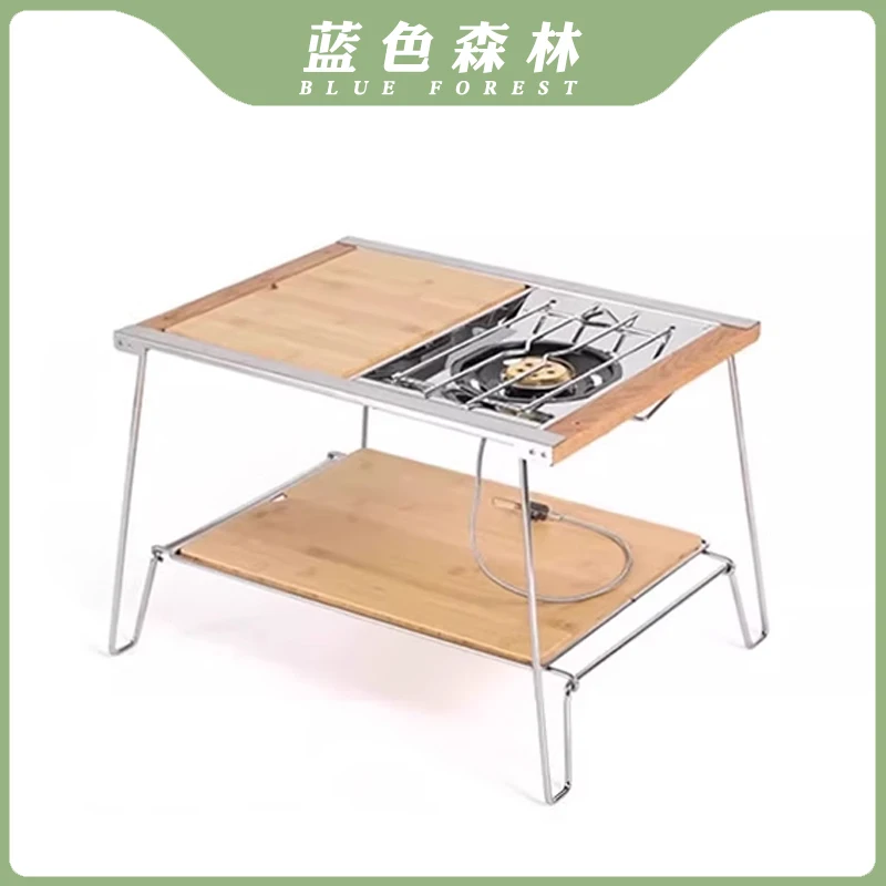 Blue Forest Two-Unit Igt Double-Layer Table Lightweight Foldable Outdoor Camping Tactical Table Igt System Kitchen Picnic Table Combination Table