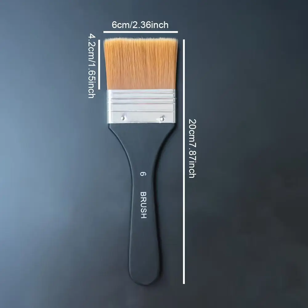 Penseel, platte, heldere penselen, ambachtelijke basiscoating penselen met houten handvat voor acryl, olie, aquarelkleur