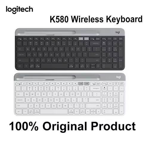 Logitech K580 Wireless Keyboard Portable Original Multi-Device 2.4G Bluetooth Unifying Dual Mode Portable For PC Tablet Phone
