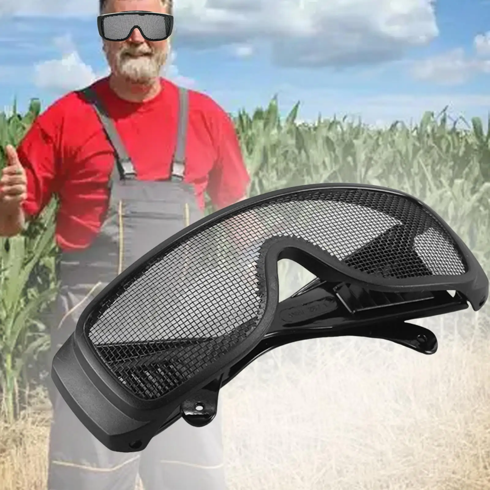 Steel Mesh  Goggles Impact Resistant Protective Goggles Wide Vision Working Goggle  for Adults Weed Whacking