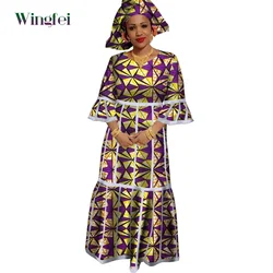 African Dresses for Women Half Sleeve Maxi Long Dresses Ankara Print African Women Boubou Dashiki Dresses Evening Gowns WY3116