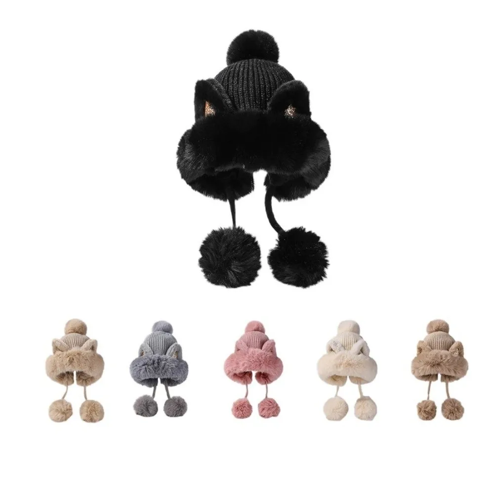 

Fashion Fluffy Cat Ears Beanie Cartoon All-match Ear Protection Hat Woolen Thickened Lei Feng Hat Children