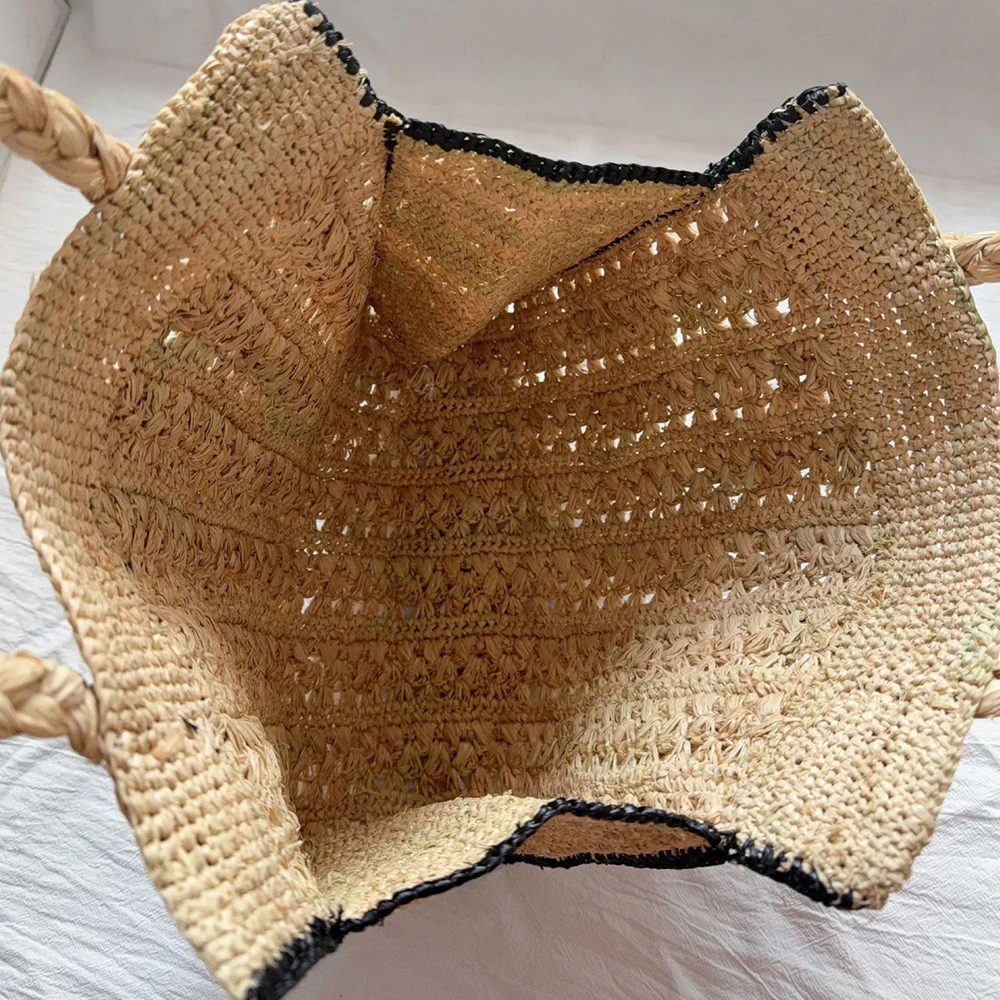 Hollow Raffia Tote Straw Bags for Women Shoulder Bag Handmade Natural Straw Beach Bag Bohemian Travel Handbags Shipping Purses