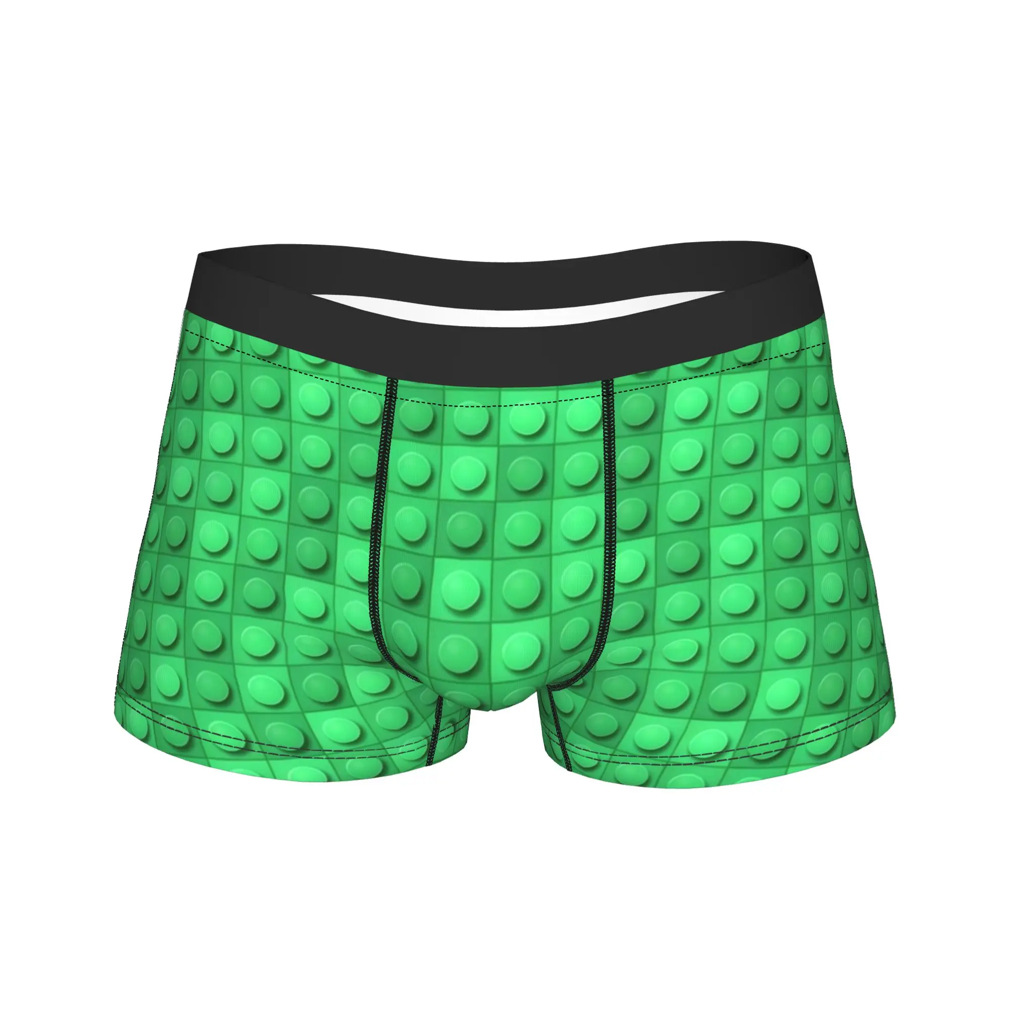 

Solid Dark Green Building Blocks Boxer Shorts 3D Pouch Underwear Trenky Print Shorts Briefs Novelty Men Underpants Plus Size