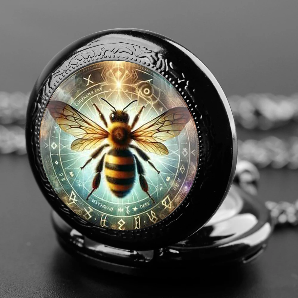 Coole Bee Design Quarz-Taschenuhren für Damen und Herren, einzigartige Anhängeruhr, Halskette, Schmuck, Geschenk, Taschenuhr