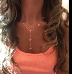 Colorful Star Charm Long Y Lariat Sexy Fashion Women Jewelry Necklace