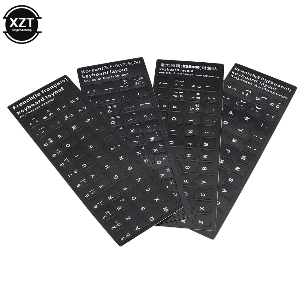 1PC litery naklejki na klawiaturę angielski/włoski/hiszpański/japoński/koreański/francuski matowa naklejka z PVC na laptopa komputer stancjonarny