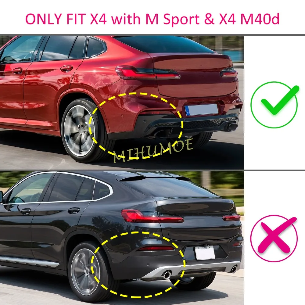 سيارة الطين اللوحات سبلاش الحرس درابزين Mudflap ل 2019-2025 BMW X4 M Sport M40i M40d G02 2024 2023 2022 2021 2020 #2