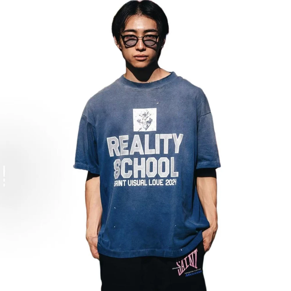 Yao Fashion Saint of Michael Luxury Brand High Quality1:1 Vintage Baggy Oversize Casual Summer