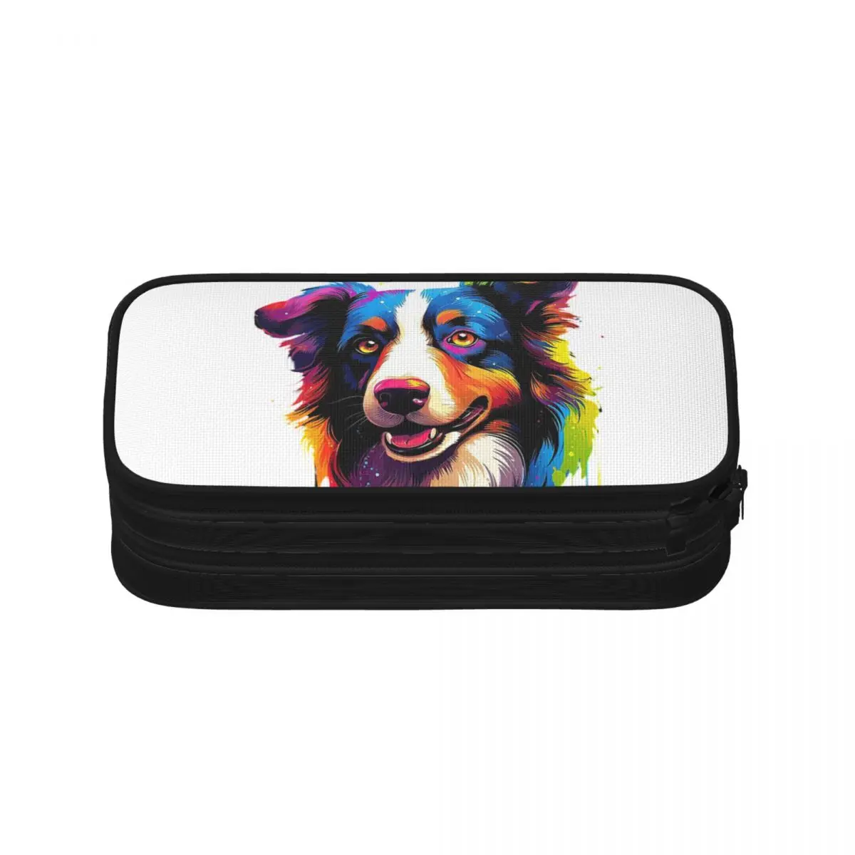 Imagem -03 - Border Collie Estojo Grande Capacidade Caneta Bolsa para Meninos e Meninas Escola e Escritório Papelaria