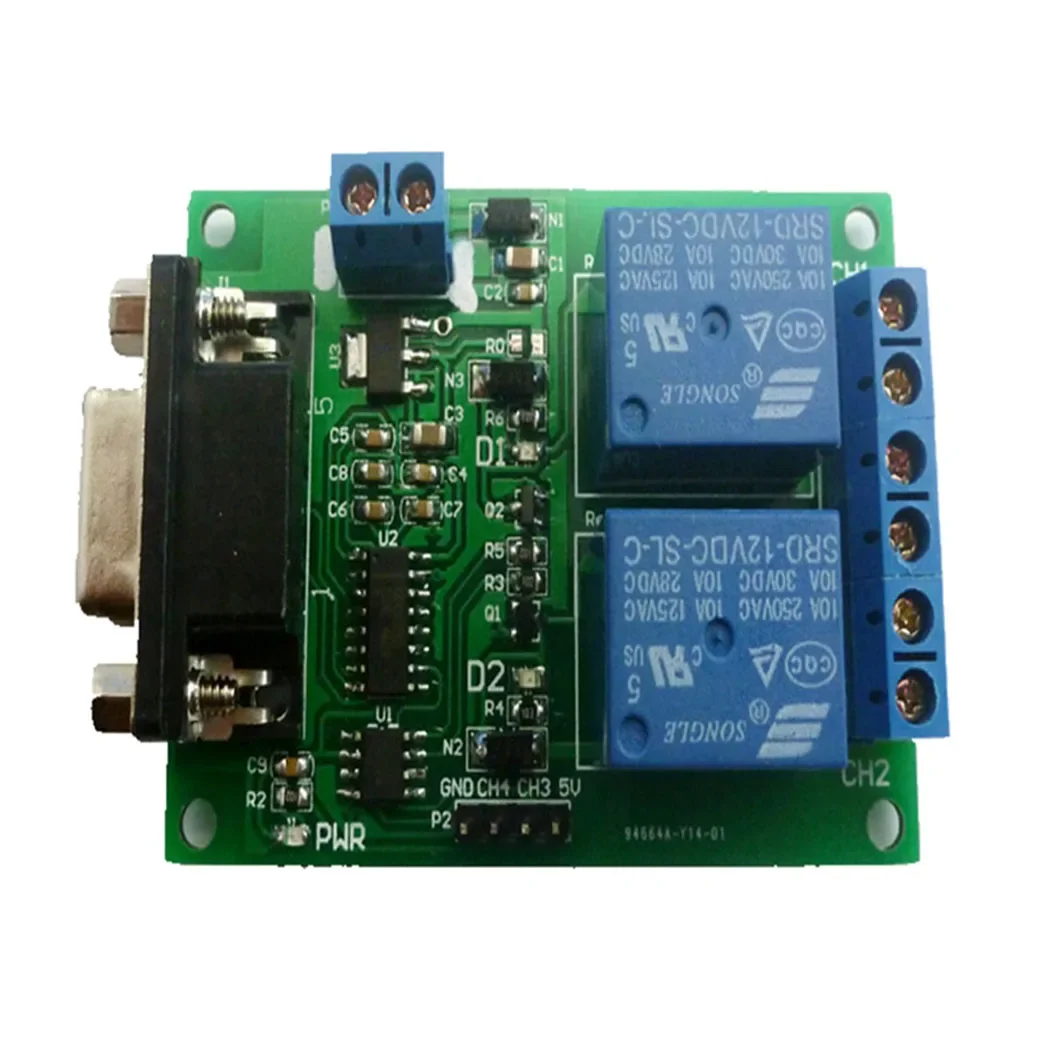 2 CH Serial Port Relay Module DC 12V PC Computer USB RS232 DB9 RS485 UART Remote Control Switch Board For Smart Home