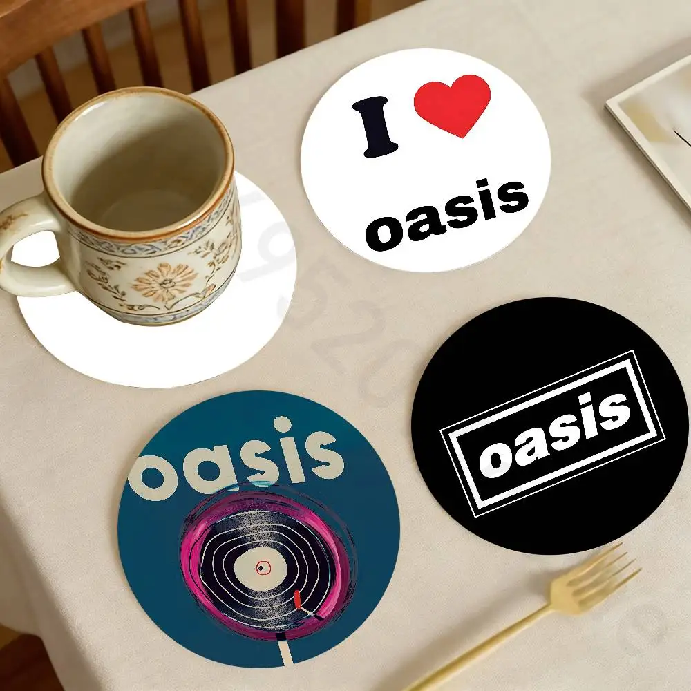 

O-Oasis Band Album Logo Wooden Coaster Set Coffee Teacup Decoration Coffee Shop Beverage Shop Family Restaurant