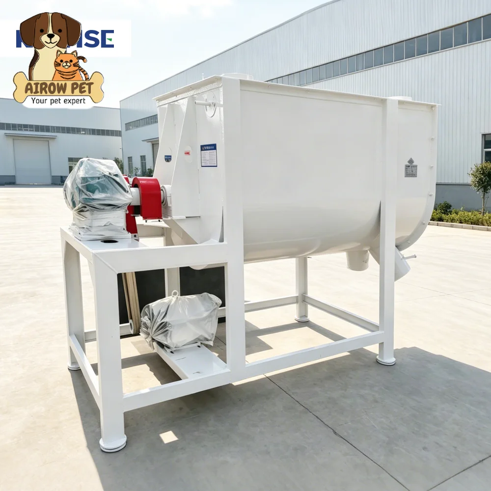 AIROW Horizontal Feed Mixer With Gearbox Pure Copper Motor and Smooth Discharge for Feed Plant Applications