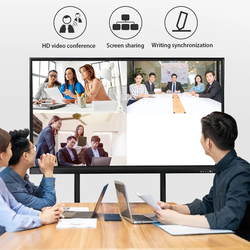 Large 55 Inch Android 2 32G Meeting Smart Tv Interactive Touch Screen All In One Video Conference LCD Panel Display