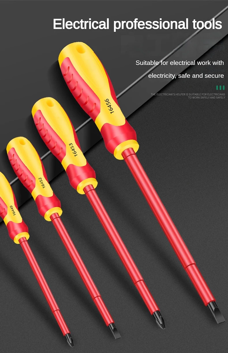 Isolierter Schraubendreher mit Schlitz und Kreuzschlitz, Magnetischer Mutternschlüssel, Elektriker-Werkzeug für Professionelle Schaltkreis-Wartung – Detail 4