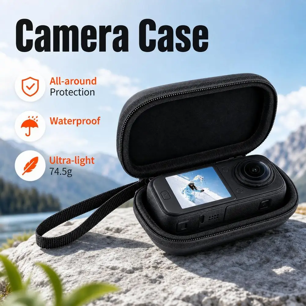 Portable Mini Bag With Climbing Buckle for Insta360 X6 Panoramic Camera Accessories Waterproof Storage Bag Protective Case ﻿