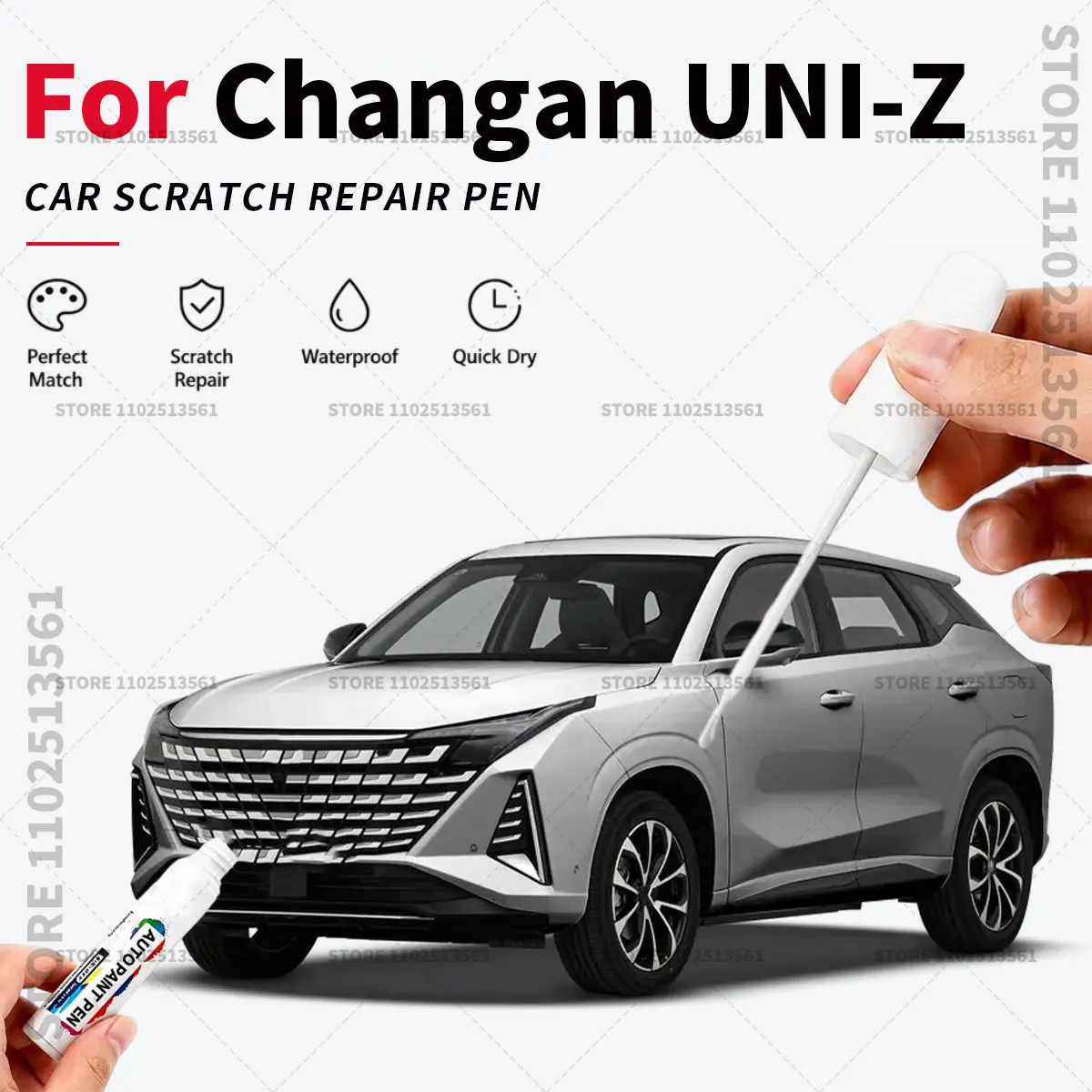 Car Paint Repair Marker Pen Quick Dry Scratch Remover Touch Up Coating Pen For Auto Accessories For Changan UNI-Z Black White