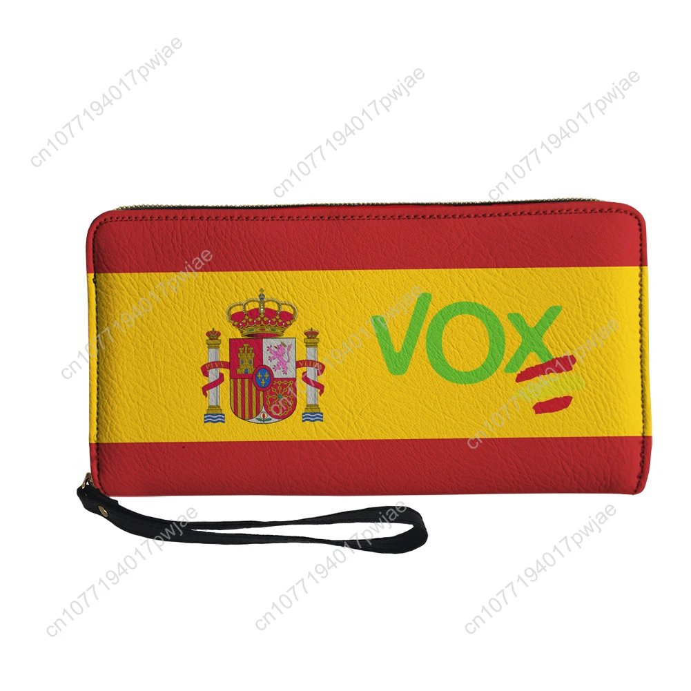 Spanish National Emblem Vox Custom Wallet Purse Mens Womens Teenagers Zipper Long Wallets Double Print  Portable Wallet Gift Bag