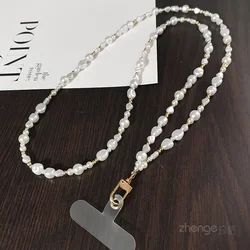 Pearl Crossbody Chain Hanger Neck Back Chain Clip Mobile Phone Lanyard Mobile Phone Shell Universal Sling