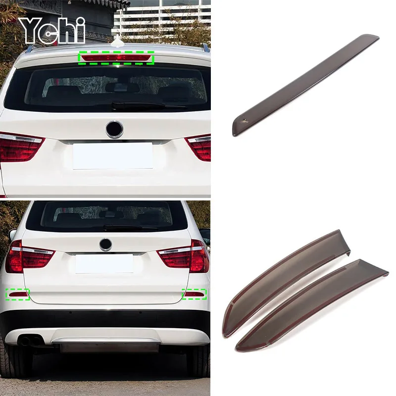 

ABS Black For BMW X3 F25 2011-2017 Car Rear Fog Light High Brake Light Signal Light Protective Cover Decorative Accessories