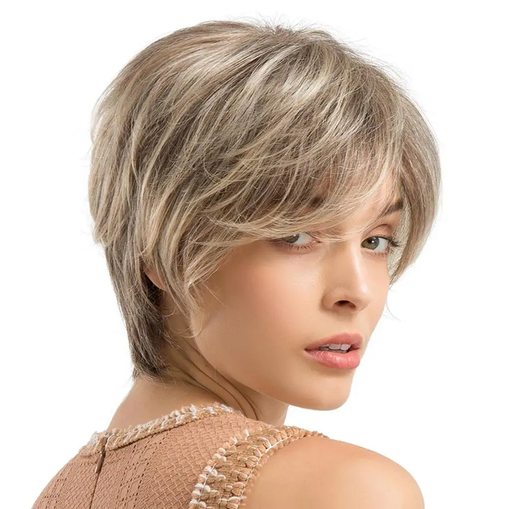 Elastic Short Ombre full Bob Style Breathable Layered Hairstyle