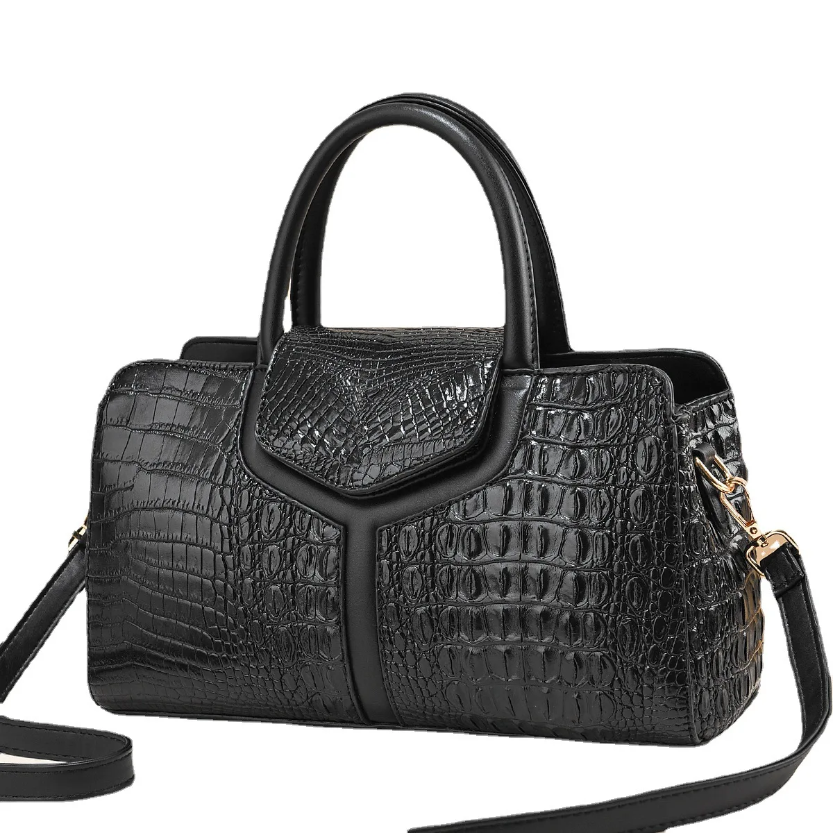 

Women's fashionable crocodile patterned handbag with large capacity, casual and elegant single shoulder crossbody bag