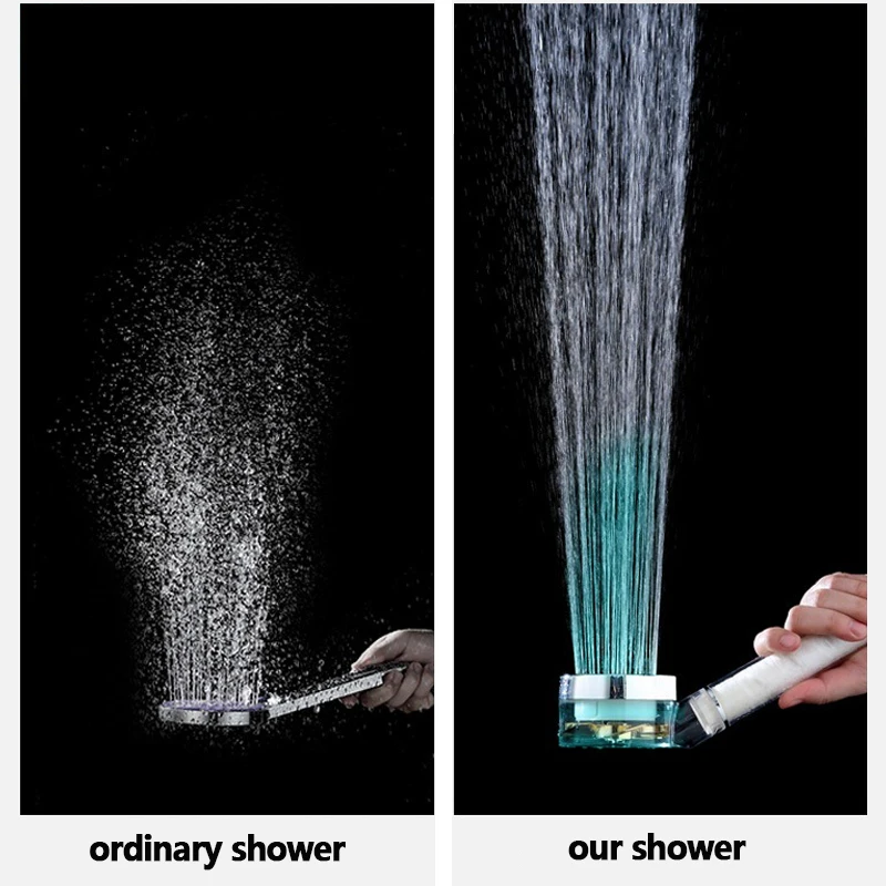 LED Temperature Sensor Shower Head with Filter 3/7 Colors Change Colorful Fan Spray Nozzle High Pressure Rainfall Bath Shower