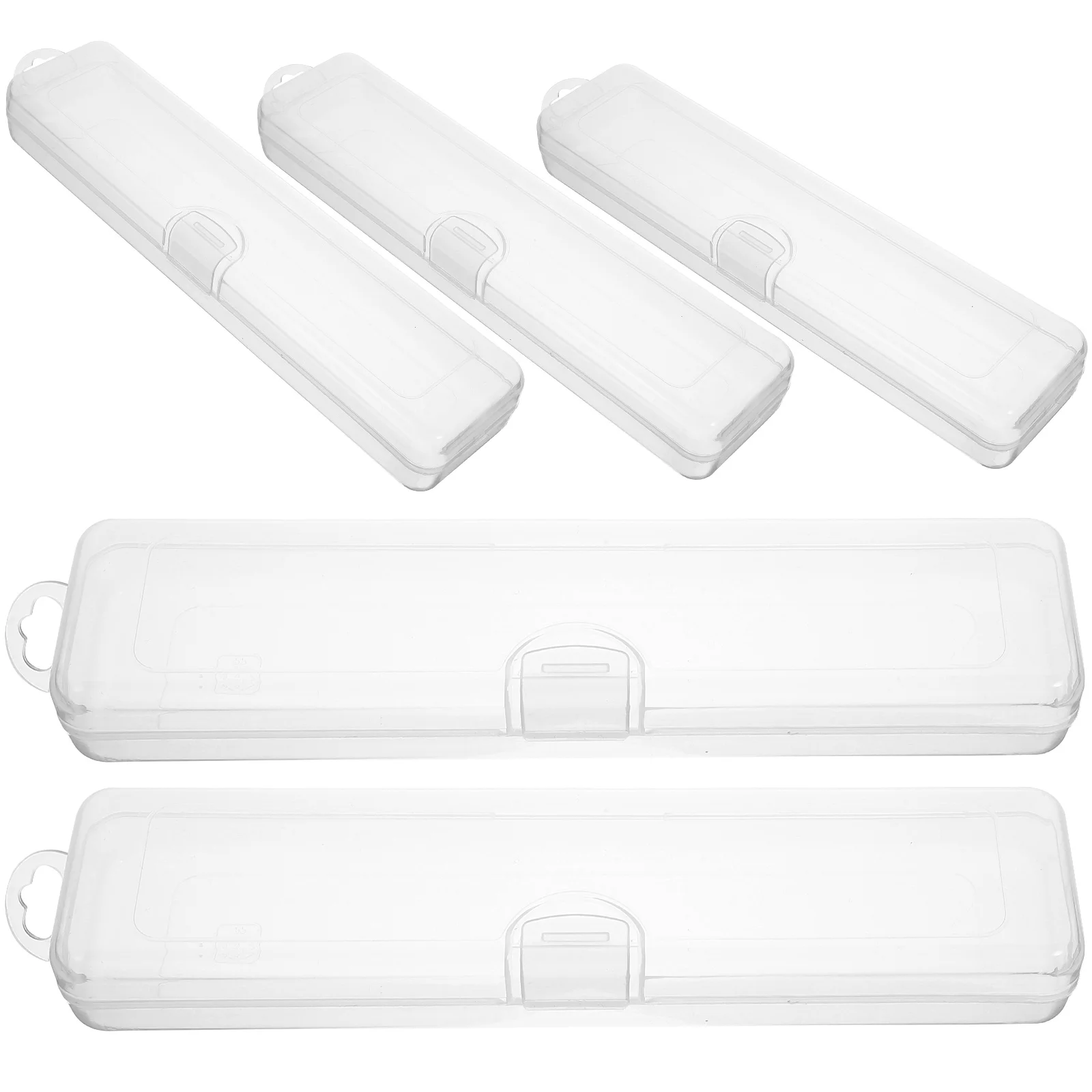 5 قطعة غطاء حامي لفرشاة الأسنان تصميم شفاف تخزين متعدد الوظائف لعلبة فرشاة الأسنان القش والفرش