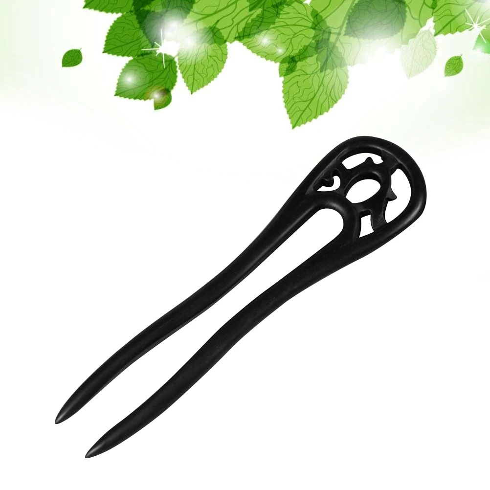 

Vintage Hairpin Accessories Claw Short Vintage Hairpin Black Wooden Retro Hair Stick Women Traditional Style