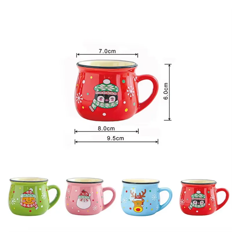 Ceramic Christmas Mug Cartoon Santa Mousse Cup Coffee Cup For Office Home Baking Dessert Breakfast Milk Mug For Kids Xmas Gift