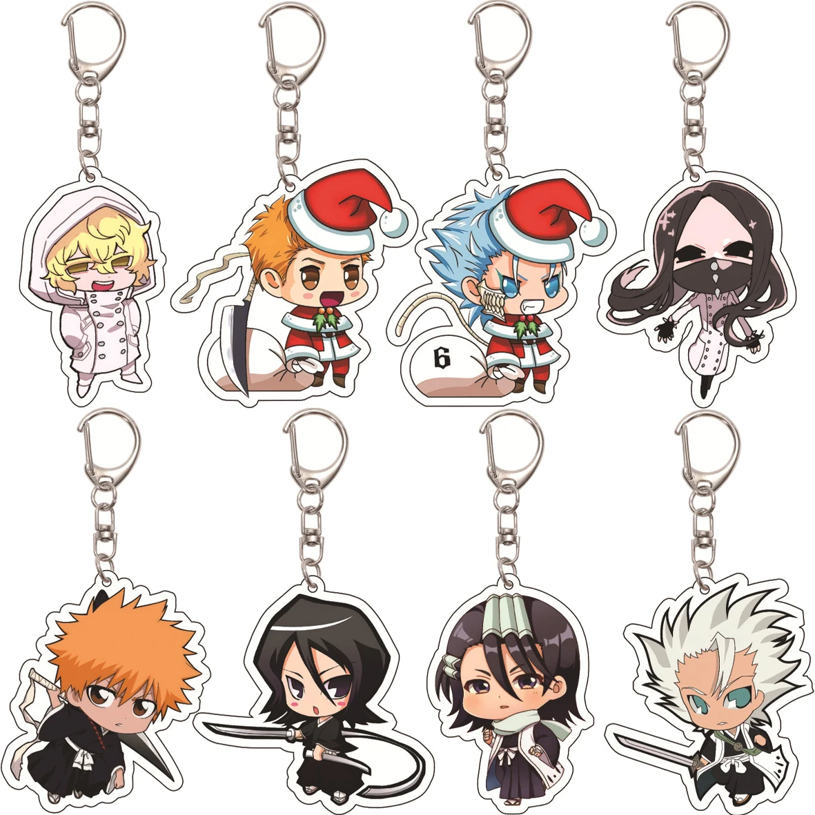 

55MM Anime BLEACH Key Chain Kurosaki Ichigo Hitsugaya Toshiro Kuchiki Rukia Ishida Uryuu Inoue Orihime Acrylic Keychain Gifts